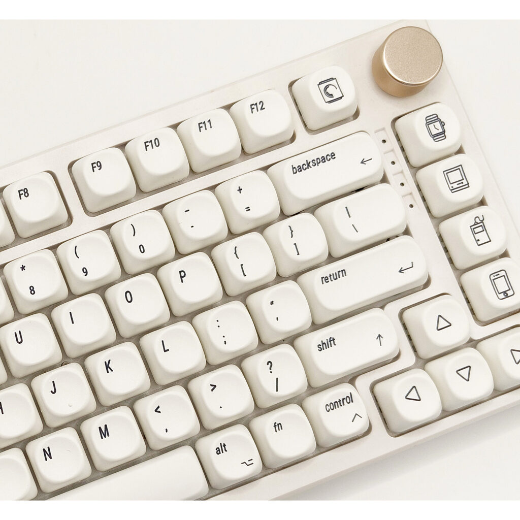 White MOA Keycap Set — 129 Keys, PBT Dye-Sublimation