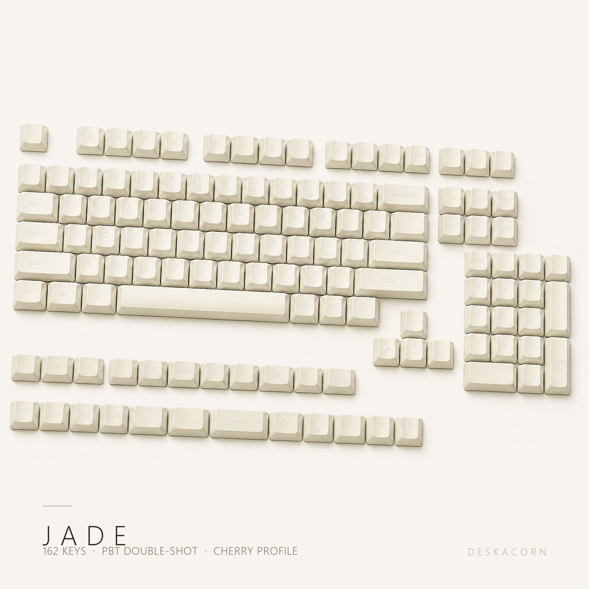 Jade Keycap Set, the complete board on a desk