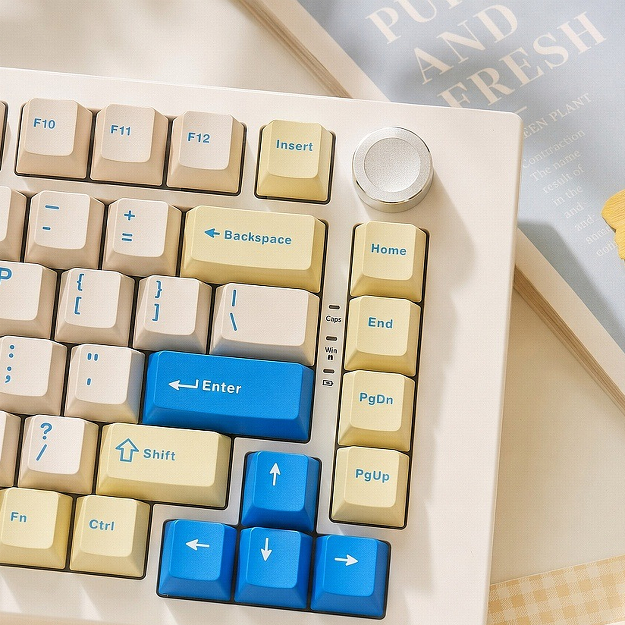 Maple Keycap Set, an angled view of the board