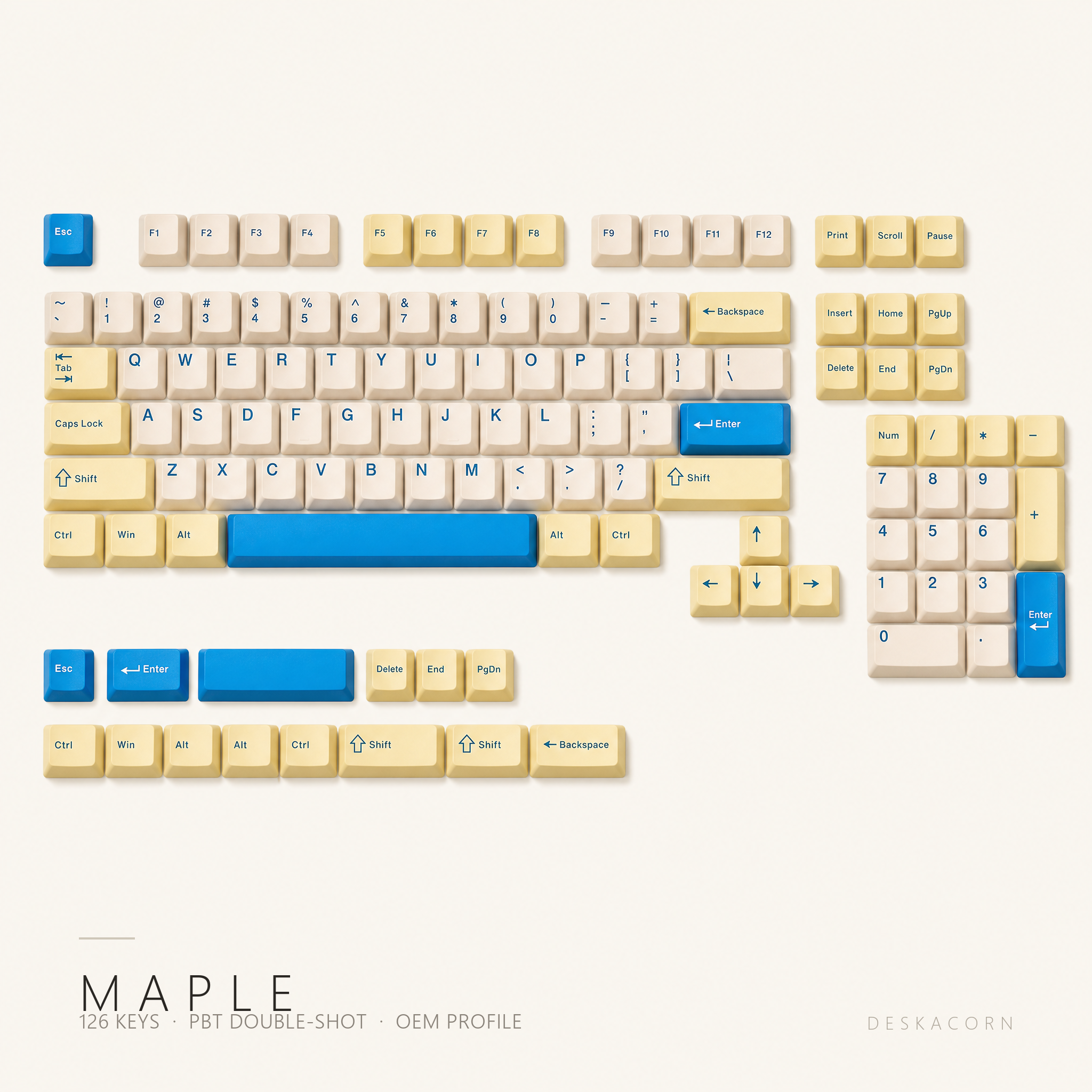 Maple Keycap Set, the complete board on a desk