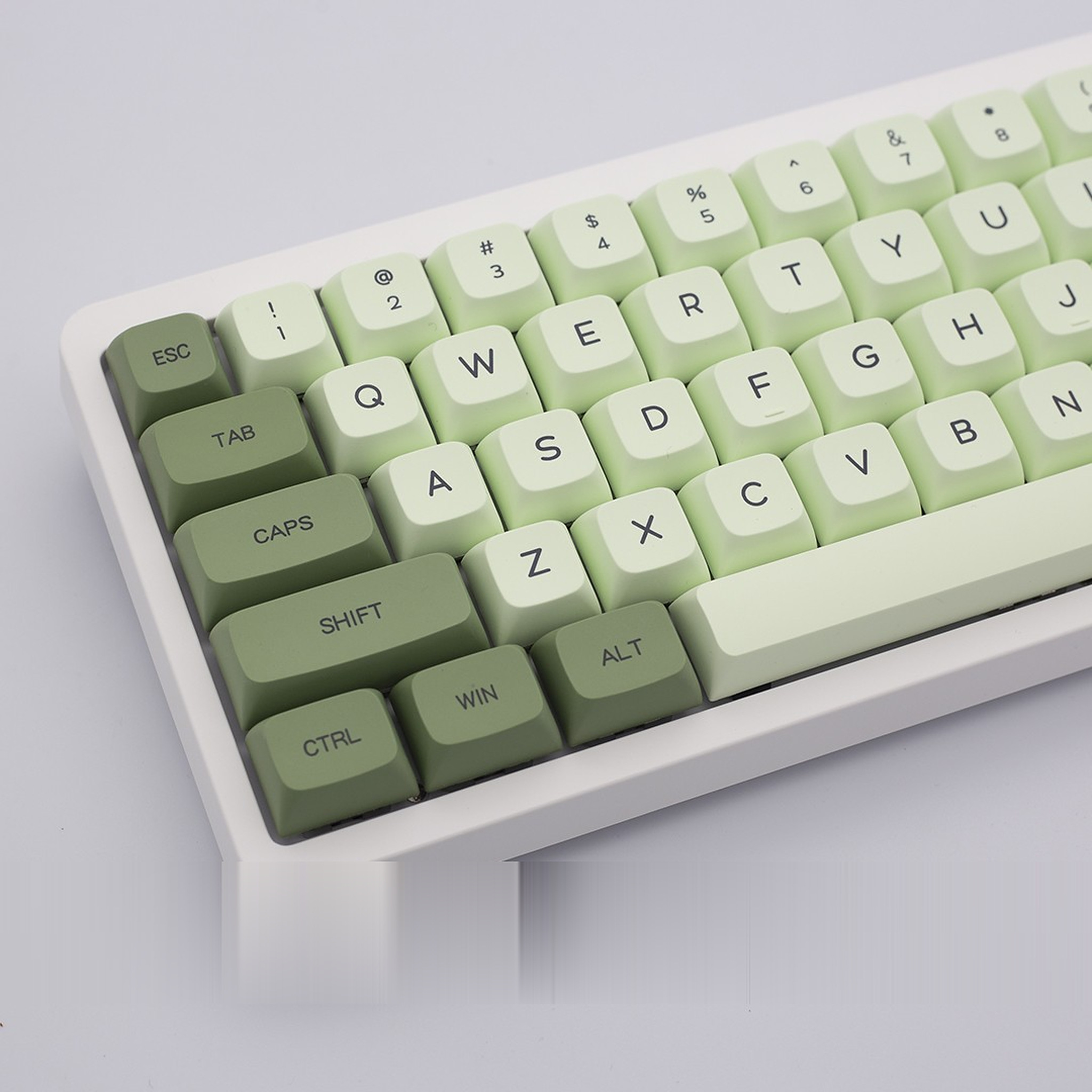 Matcha Keycap Set, the complete board on a desk