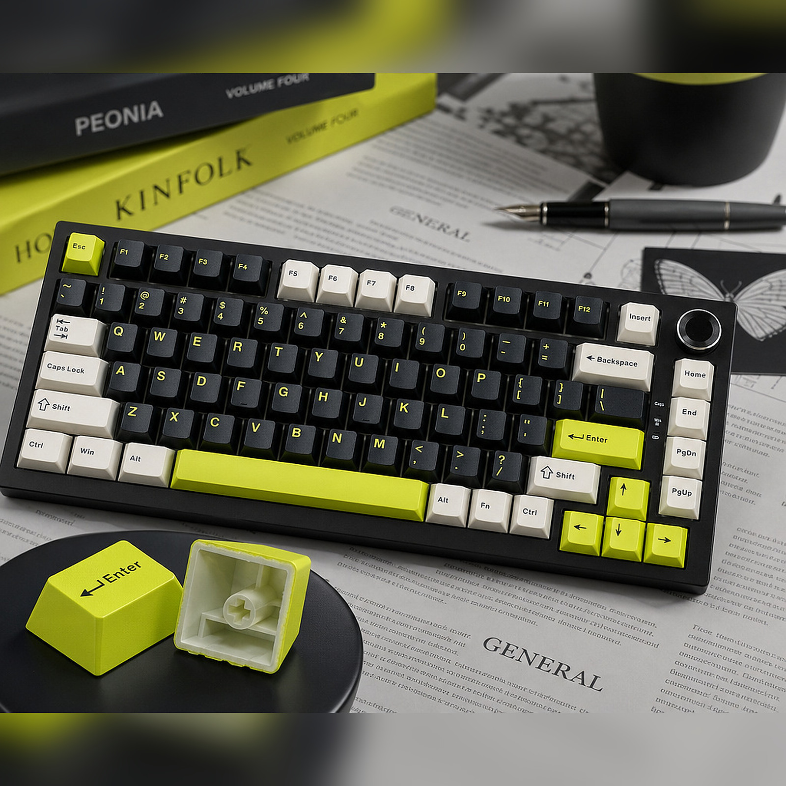 Maple Keycap Set in Lime Mist, the keycaps