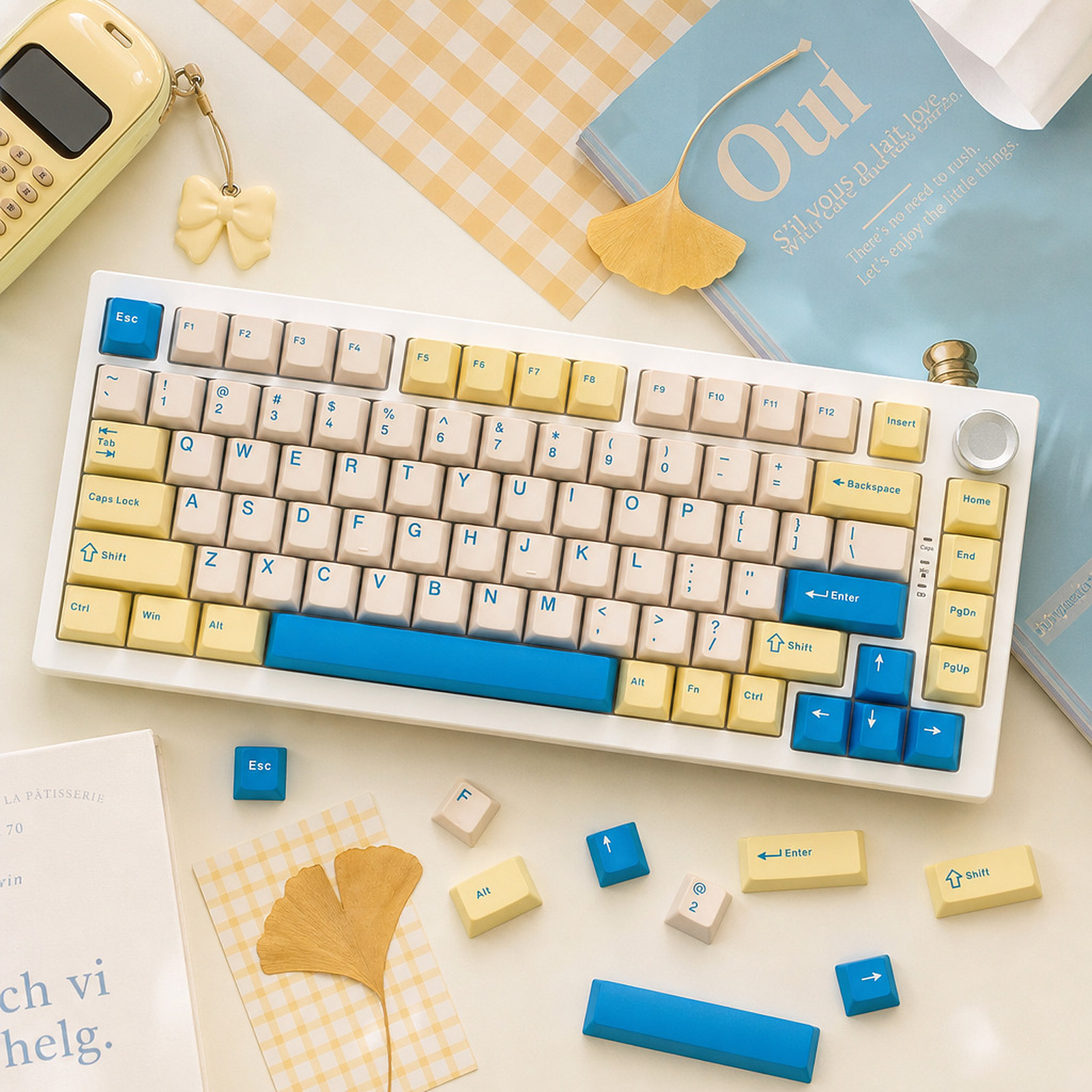 Maple Keycap Set in Maple Yellow, the keycaps
