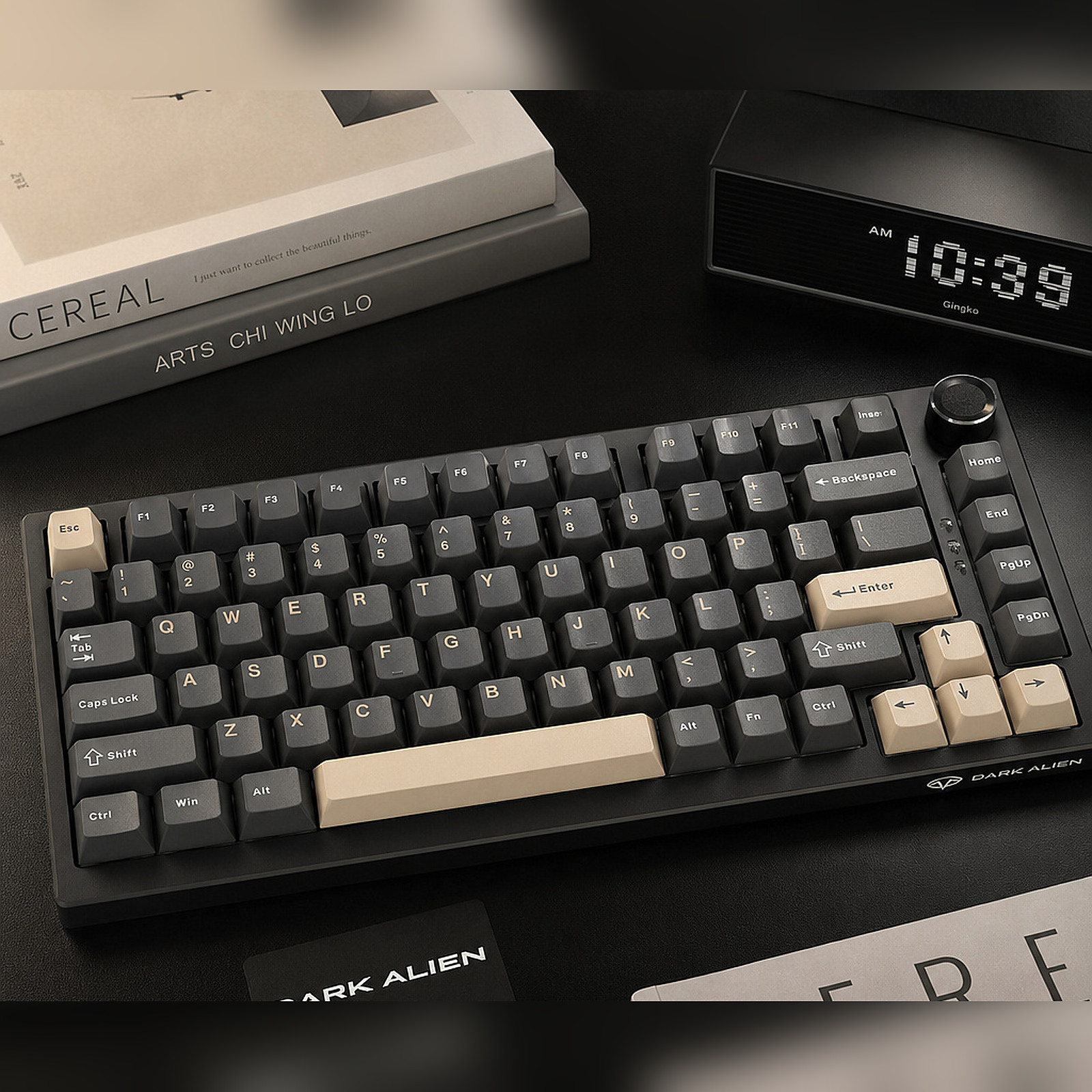 Maple Keycap Set in Obsidian Black, the keycaps
