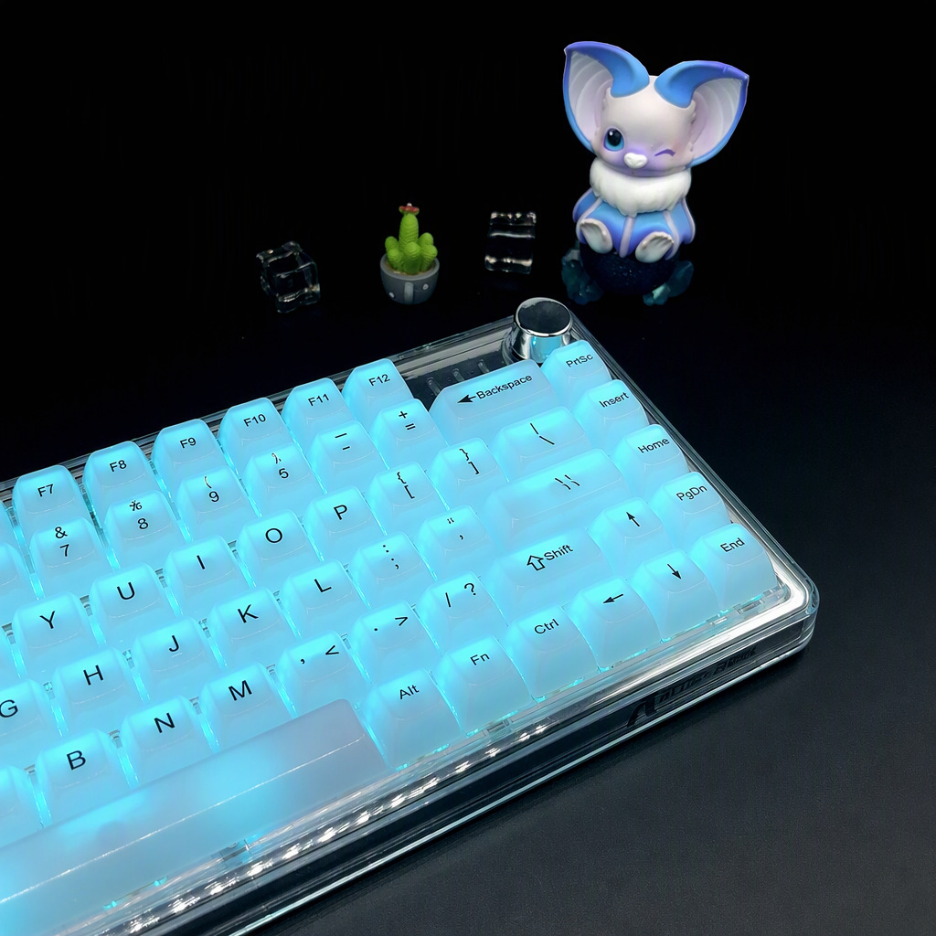 White Jade MDA Keycap Set, side view